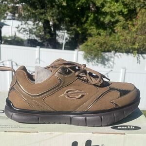 Earth Sneakers Smokey Dark Brown Microfiber Suede Feather